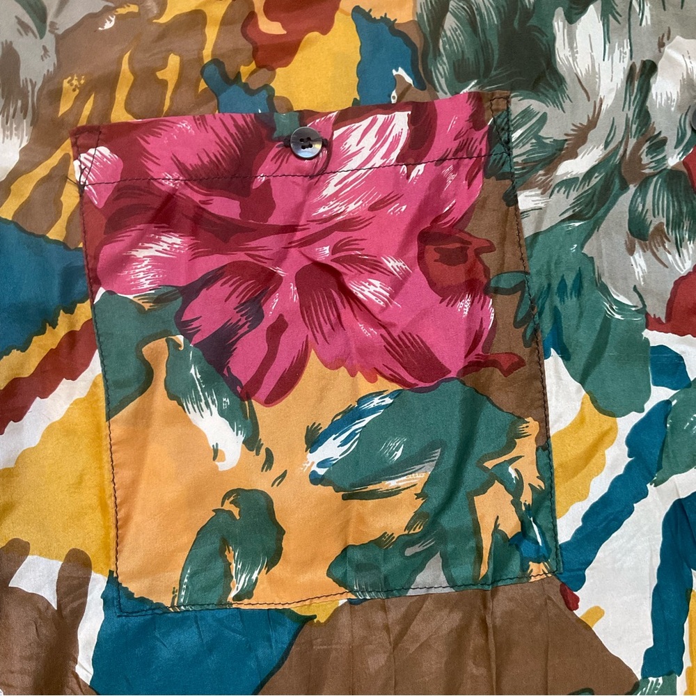 Vintage Protest Juniors Silk Shirt | Large colorful silky soft button down - Picture 3 of 8